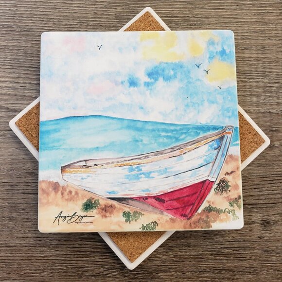 Ocean Sandstone Coasters by Angie Bryan of Angie Bryan Creations - Picture 4 of 8